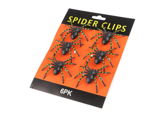 Premium Black 3D Decorative Spiders (6-Pack) - Realistic Hanging Spider Ornaments for Halloween and Spooky Theme Parties
