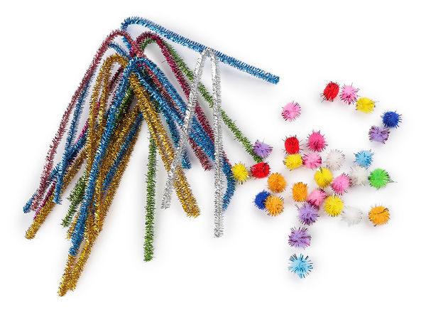 Premium Sparkling Lurex Fuzzy Wires & Pompoms Creative Craft Set for DIY Art and Kids Activities
