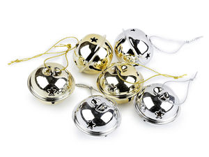 Premium Metal Jingle Bells with Hanging Lurex Cord (40mm, Assorted Colors, Boxed Set)