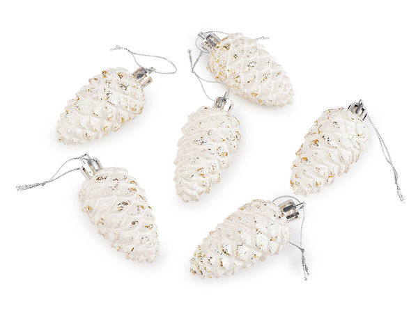 Elegant Christmas Pine Cone Hanging Ornaments - 6 cm Decorative Baubles