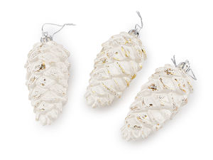 Premium Christmas Pine Cone Hanging Ornaments (9 cm) – Elegant Holiday Tree and Wreath Decorations