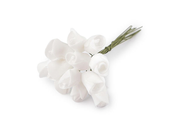 Premium Artificial Mini Foam Roses on Flexible Wire | Decorative Floral Picks for Wedding Bouquets, DIY Crafts, Wreaths & Flower Arrangements