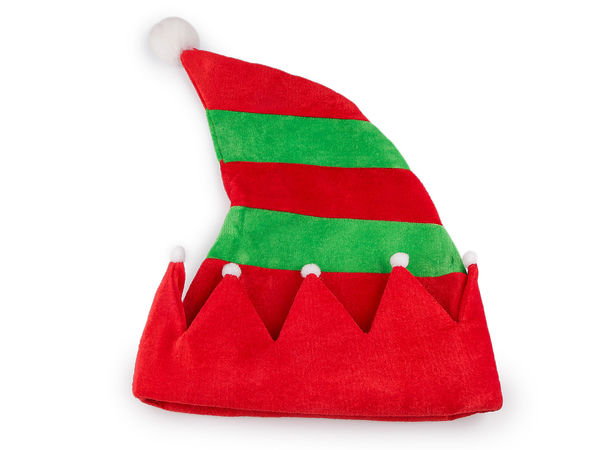 Festive Red Christmas Elf Hat - Soft Holiday Costume Accessory for Parties and Photo Shoots