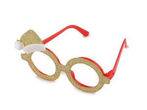Sparkly Santa Costume Glasses for Holiday Parties, Carnivals & Photo Booths - Premium Glitter Novelty Eyewear