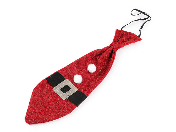 Festive Red Christmas Party Necktie - Holiday Novelty Tie with Easy-Fit Elastic Band