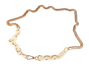 Flat Snake-Style Metal Handbag Chain with Carabiners, 90cm - Replacement Strap for Clutches, Purses, and Mobile Phones