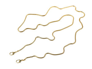 Snake Chain Handbag Strap with Carabiner Clasps - 120cm Round Metal Replacement Chain for Clutches, Purses, and Mobile Phones (3mm Diameter)