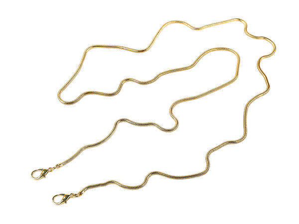 Snake Chain Handbag Strap with Carabiner Clasps - 120cm Round Metal Replacement Chain for Clutches, Purses, and Mobile Phones (3mm Diameter)