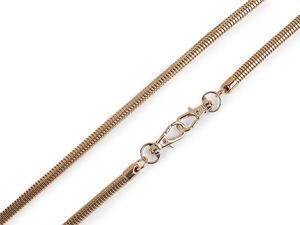 Premium Metal Snake Chain Strap for Handbags, Clutches & Mobile Phones – 120cm Round Chain (Ø6.5mm) with Lobster Clasp Carabiners