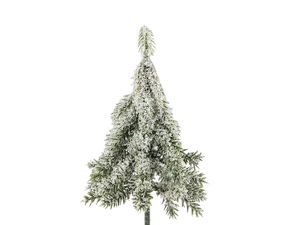 Miniature Snow-Flocked Artificial Christmas Tree with Bendable Wire Stem for Wreaths, Holiday Villages, and Crafts - 13cm Green