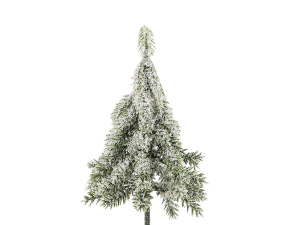 Miniature Snow-Flocked Artificial Christmas Tree with Bendable Wire Stem for Wreaths, Holiday Villages, and Crafts - 13cm Green