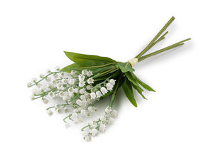 Artificial White Lily of the Valley Flower Bunch with Bendable Wire Stems for Vases, Weddings & Spring Floral Décor