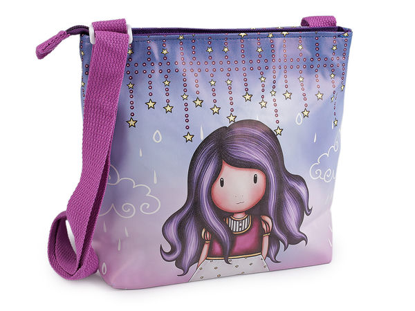 Girls' Double-Sided Printed Crossbody Bag - Adjustable Shoulder Handbag, 23x22 cm