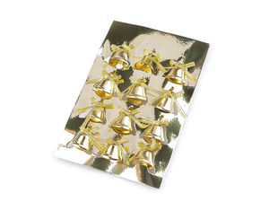 Premium Gold Metal Bells with Lurex Bow and Wire Fastener (25mm) – Elegant Holiday Decor & Craft Accents