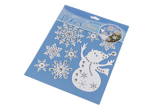 Premium 3D Christmas Window and Wall Stickers with Metallic Accents - Easy-Apply Textured Festive Decals