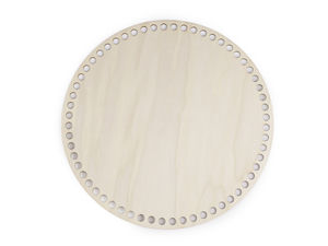 25cm Round Wooden Basket Bottom and Purse Base for Crochet - 60-Hole Laser-Cut Plywood Circle for DIY Crafts and Dreamcatchers