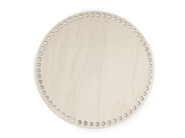 25cm Round Wooden Basket Bottom and Purse Base for Crochet - 60-Hole Laser-Cut Plywood Circle for DIY Crafts and Dreamcatchers
