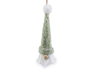Festive Hanging Metal Christmas Elf Bell Ornament with Jute Loop