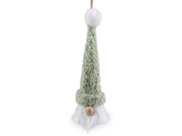 Festive Hanging Metal Christmas Elf Bell Ornament with Jute Loop