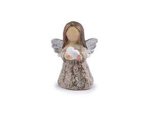 Detailed Taupe Decorative Angel Figurine for Crafts, Wreaths, and Home Decor