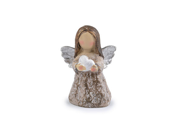 Detailed Taupe Decorative Angel Figurine for Crafts, Wreaths, and Home Decor