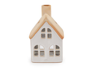 Handcrafted Ceramic Cottage House Candle Holder - Decorative Tealight Lantern for Cozy Home Decor