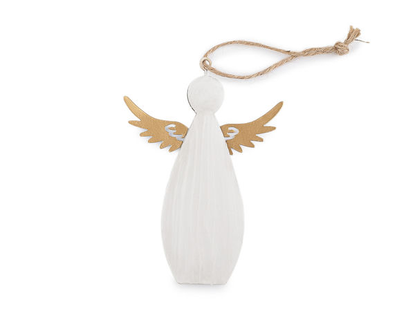Minimalist Hanging Metal Angel Ornament - Elegant Decorative Figurine for Wreaths, Christmas Trees, and Home Decor