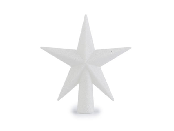 Cream Glitter Christmas Star Tree Topper - Elegant Holiday Decoration