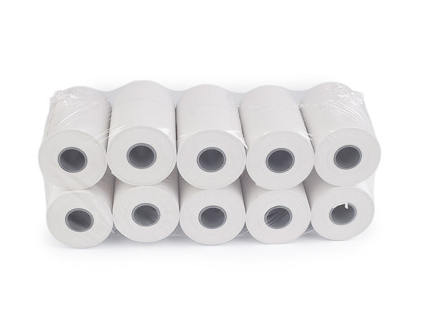 Premium White Thermal Paper Rolls for POS Terminals and Cash Registers - 57mm x 40mm x 12mm (18m), 10-Pack