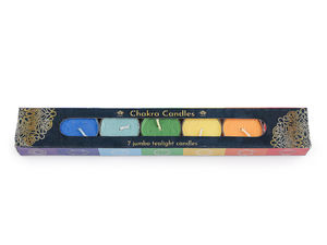 Premium Scented Chakra Tealight Candle Set - 7-Piece Aromatherapy Set for Meditation and Relaxation