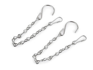 Heavy-Duty Metal Hanging Chain with Hook and Carabiner (25 cm) – For Flower Pots, Lanterns, Planters, and Seasonal Decor