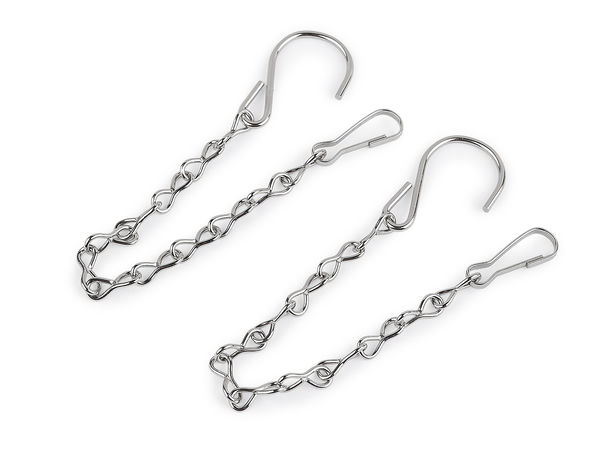 Heavy-Duty Metal Hanging Chain with Hook and Carabiner (25 cm) – For Flower Pots, Lanterns, Planters, and Seasonal Decor