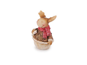 Miniature Christmas Holiday Figurines for Crafts and Winter Decor - Playful Reindeer and Snowman Tabletop Ornaments