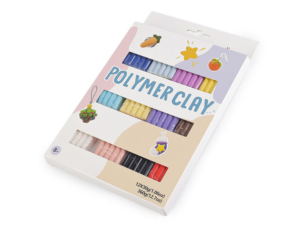 Premium Polymer Clay Modeling Set – 12 Assorted Colors (12 x 30g) with Sculpting Tools & Jewelry Findings