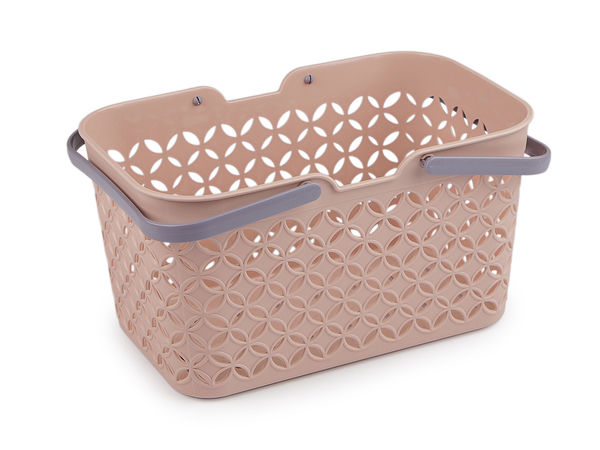 Perforated Plastic Organizer Basket with Handles, 18.5 x 28 cm - Multipurpose Storage & Retail Display Tray