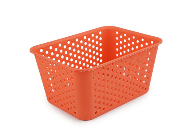 Premium Perforated Plastic Storage Basket 15x20 cm - Versatile Organizer for Home, Office & Retail Display