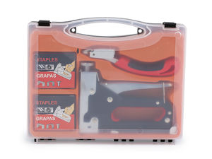 Heavy-Duty Metal Upholstery Stapler Set with Assorted Replacement Staples and Staple Remover
