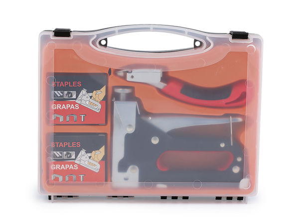 Heavy-Duty Metal Upholstery Stapler Set with Assorted Replacement Staples and Staple Remover