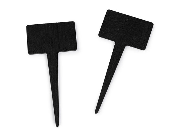 Mini Wooden Chalkboard Picks - Double-Sided Reusable Plant Markers & Table Place Cards for Weddings, Events, and Retail Displays (Black)