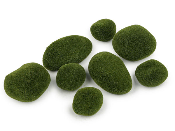Premium Decorative Moss Stones - 8-Piece Assorted Size Set for Floral Arrangements, Crafts, and Home Decor