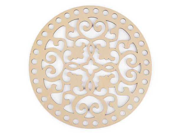 Premium Round Wooden Base and Lid for Crochet Baskets and Purses – 18cm Plywood Circle with 36 Holes for Handbag Making and DIY Crafts