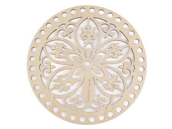 Premium Round Wooden Base and Lid for Crochet Baskets and Purses – 18cm Plywood Circle with 36 Holes for Handbag Making and DIY Crafts