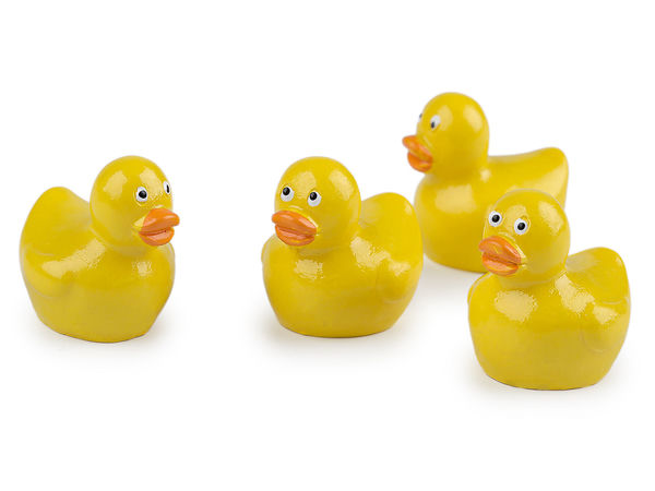 Miniature Yellow Easter Decorative Duck for DIY Crafts, Spring Arrangements, and Wreaths