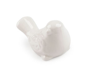 Elegant White Porcelain Bird Figurine - Timeless Glossy Ceramic Tabletop Decor for Natural and Modern Interiors