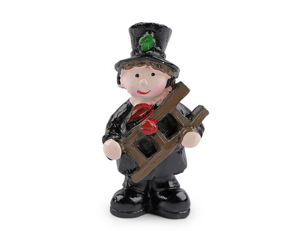 Miniature Lucky Chimney Sweep Figurines - Small Good Luck Charms for Crafts, Wreaths, and Festive Decorations