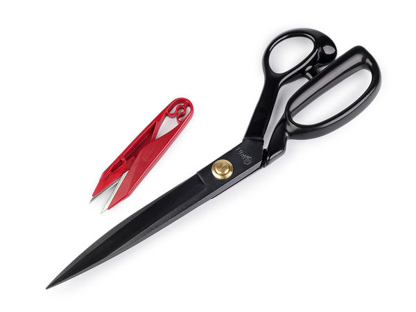 PIN Professional Tailor's Shears Set (Black) - 31cm Heat-Forged Steel Fabric Scissors and Thread Snips with Gift Box