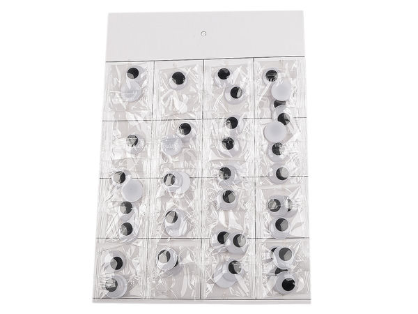 Premium Self-Adhesive Wiggle Eyes (25mm) with Movable Black Pupils for DIY Crafts, Dolls, and Toy Making