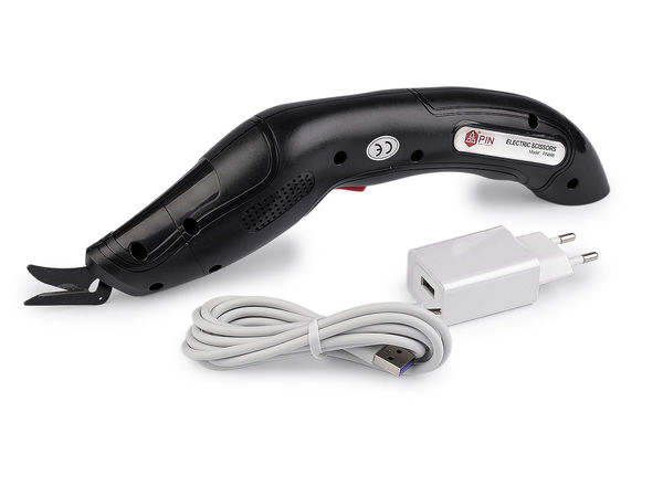 PIN Cordless Rechargeable Electric Tailor's Shears (Black) - Professional Battery-Powered Fabric & Leather Scissors