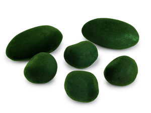 Premium Decorative Moss Stones Set - Assorted Sizes, 6-Piece Green Moss Rocks for Crafts, Floral Arrangements, and Home Decor