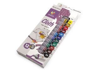 Premium Fabric Paint Set - 12 Vibrant Colors (12ml Tubes), Non-Toxic Permanent Textile Paint for Clothes, Canvas, Shoes and DIY Crafts